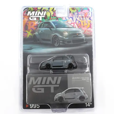 Mini GT Mini GT Abarth 595 Lb-works X Abas Works Grey (Blister Pack) 1:64 diecast