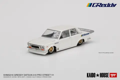 Kaido House Mini GT Datsun 510 PRO Street Greddy Pearl White 1:64 diecast