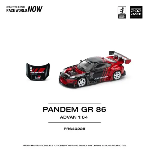 Pop Race Pandem GR86 - Advan 1:64 diecast