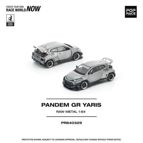 Pop Race Pandem GR Yaris IN RAW Metal Hong Kong Toycar Salon 1:64 diecast