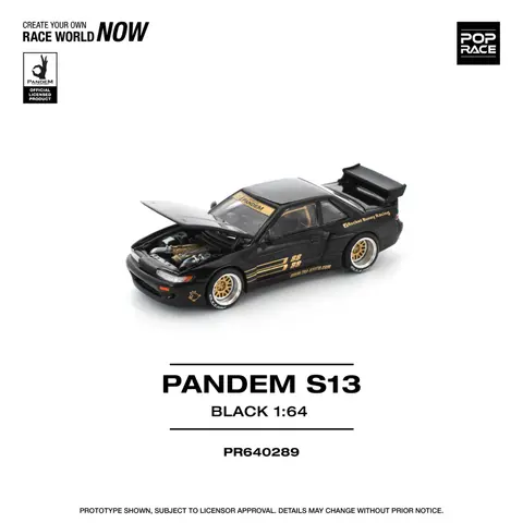 Pop Race Pandem Silvia S13 - Black 1:64 diecast
