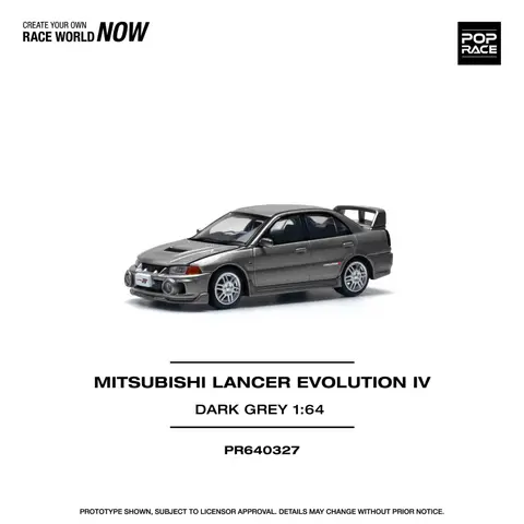 Pop Race Mitsubishi Lancer Evolution IV Dark Grey 1:64 diecast