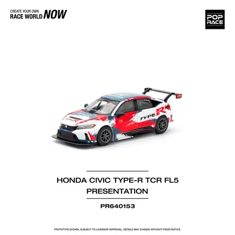 Pop Race Honda Civic Type-r FL5 TCR Presentation 1:64 diecast