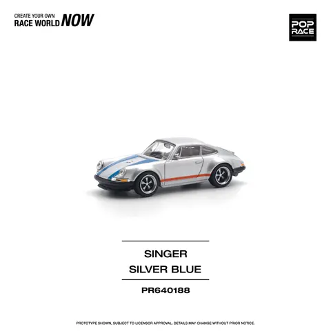 Pop Race Singer Silver Blue 1:64 diecast