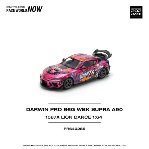 Pop Race Darwin PRO 66G WBK Supra A90 1087X Lion Dance 1:64 diecast