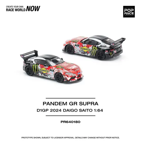 Pop Race Pandem GR Supra D1GP 2024 Daigo Saito 1:64 diecast