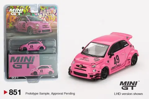 Mini GT Mini GT Abarth 595 Lb-works X Abas Works Pink (Blister Pack) 1:64 diecast
